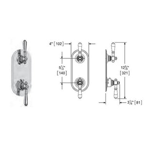 Vissoni V7098GA-TM 1/2 Thermostatic Trim w/3-way Diverter (shared) - Uses TH-9313 valve