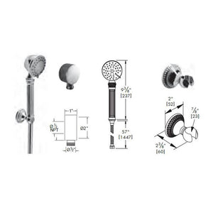Vissoni V768397 Multifunction Hand Shower Set w/Bracket, Supply Elbow, and Hose