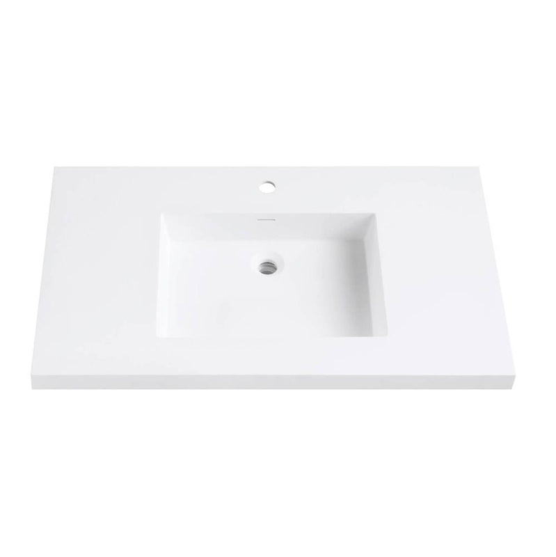 Avanity VUT37WT VersaStone 37 in. Solid Surface Vanity Top with Integrated Bowl in Matte finish