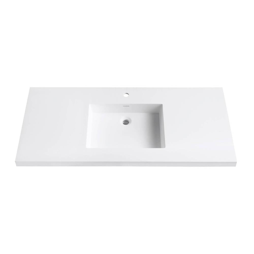 Avanity VUT49WT VersaStone 49 in. Solid Surface Vanity Top with Integrated Bowl in Matte finish