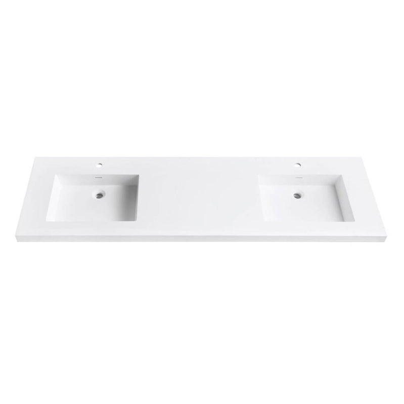 Avanity VUT73WT VersaStone 73 in. Solid Surface Vanity Top with Integrated Double Bowl in Matte finish