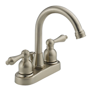 Westbrass WAS00X 4 in. Centerset 2-Handle High-Arc Bathroom Faucet with Drain