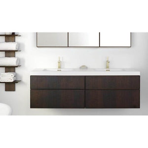 Wet Style FRL48WM-L-1 Furniture Frame Linea - Vanity Wall-Mount 48 X 22 - 4 Drawers, Horse Shoe Drawers On Left, Full Depth Drawers On Right