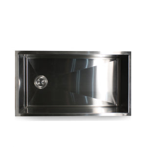 Nantucket Sinks ZR3218-OSD 32" Pro Series Large Single Bowl Undermount Small Radius Stainless Steel Kitchen Sink