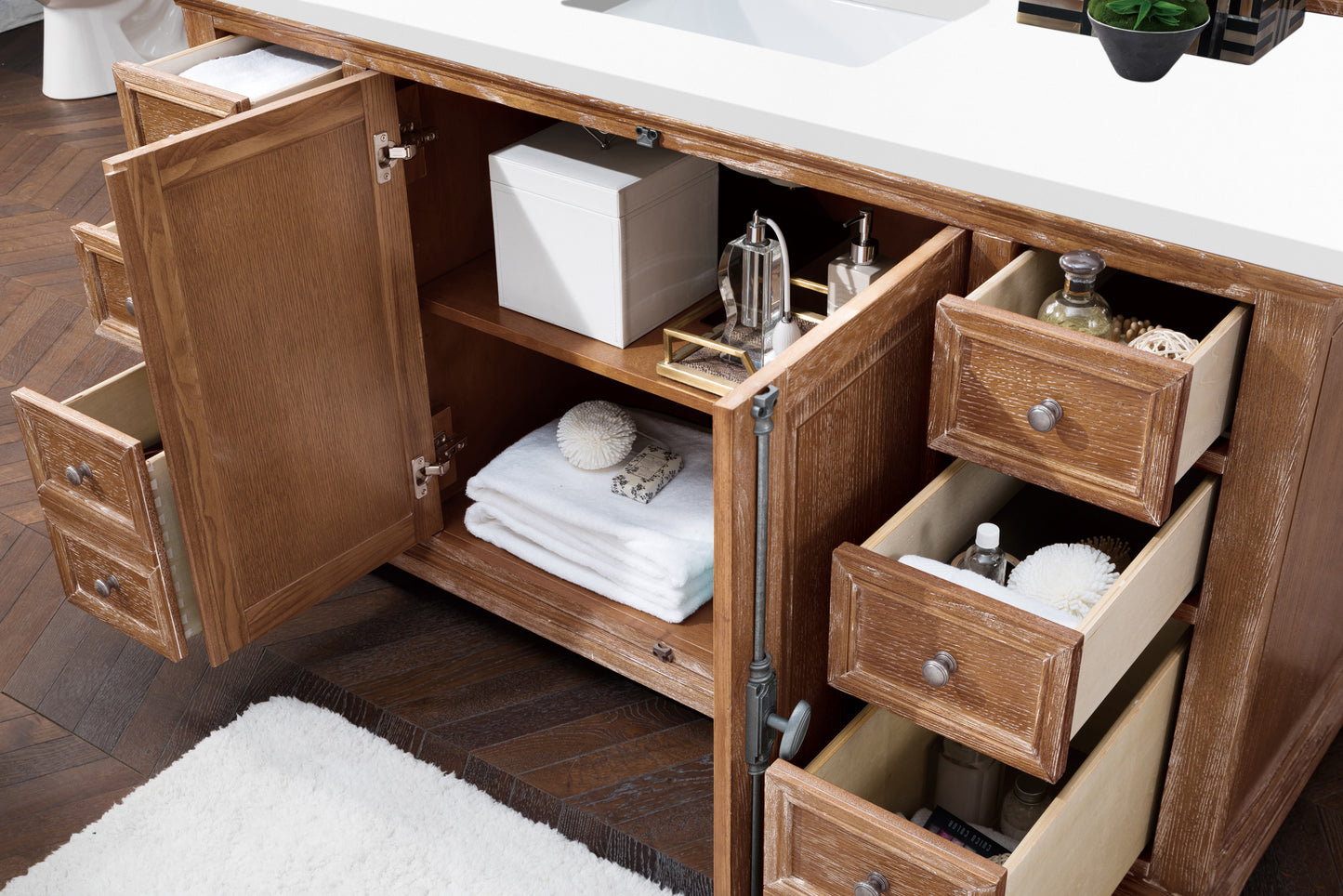 James Martin 238-105-5311-3WZ Providence 60" Single Vanity Cabinet With 3 CM Top - Driftwood