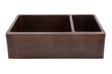 Load image into Gallery viewer, Premier 33&quot;Copper Hammered Kitchen Apron 75/25 Sink KA75DB33229