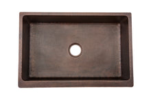 Load image into Gallery viewer, 33&quot; Hammered Copper Kitchen Apron Single Basin Sink w/ Barrel Strap Design