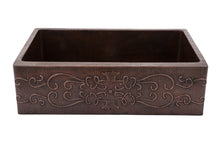 Load image into Gallery viewer, Premier 33&quot; Copper Hammered Kitchen Sink /Scroll Design KASDB33229S