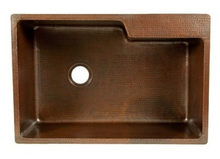 Load image into Gallery viewer, 33&quot; Copper Kitchen Single Basin Sink With Space For Faucet