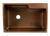 33" Copper Kitchen Single Basin Sink With Space For Faucet