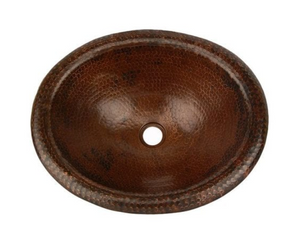 Premier Oval Self Rimming Hammered Copper Sink LO18RDB