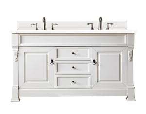 James Martin 147-V60D-BW-3WZ Brookfield 60" Double Vanity With 3 CM Top - Bright White
