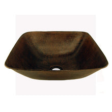 Load image into Gallery viewer, Premier Square Vessel Hammered Copper Sink VSQ14BDB