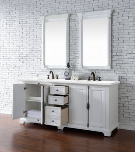 James Martin 238-105-V72-BW-3WZ Providence 72" Double Vanity Cabinet With 3 CM Top - Bright White
